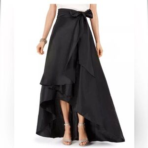 Adrianna Papell High-Low Ball Skirt Blk Size 2 NWT Elegant Formal Maxi $120 MSRP